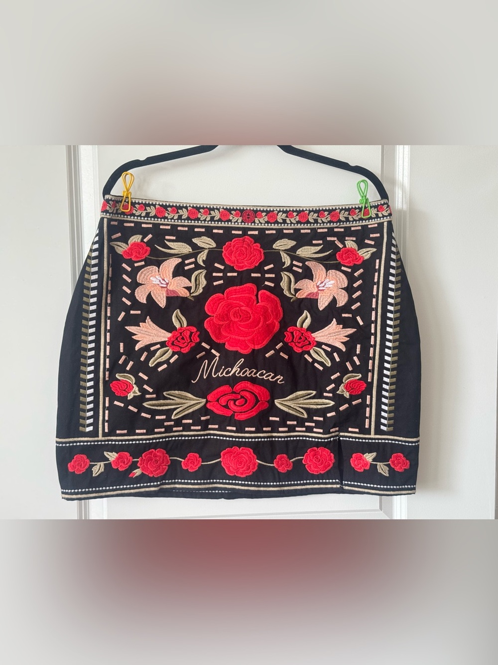Herencia Collection XL Embroidered Floral Michoacán Mini Skirt NWT